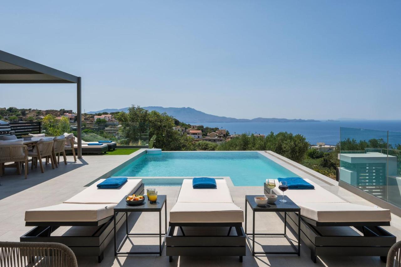 Villa Ekphrasis With Sea View And Jacuzzi Ravdhoúkha 外观 照片