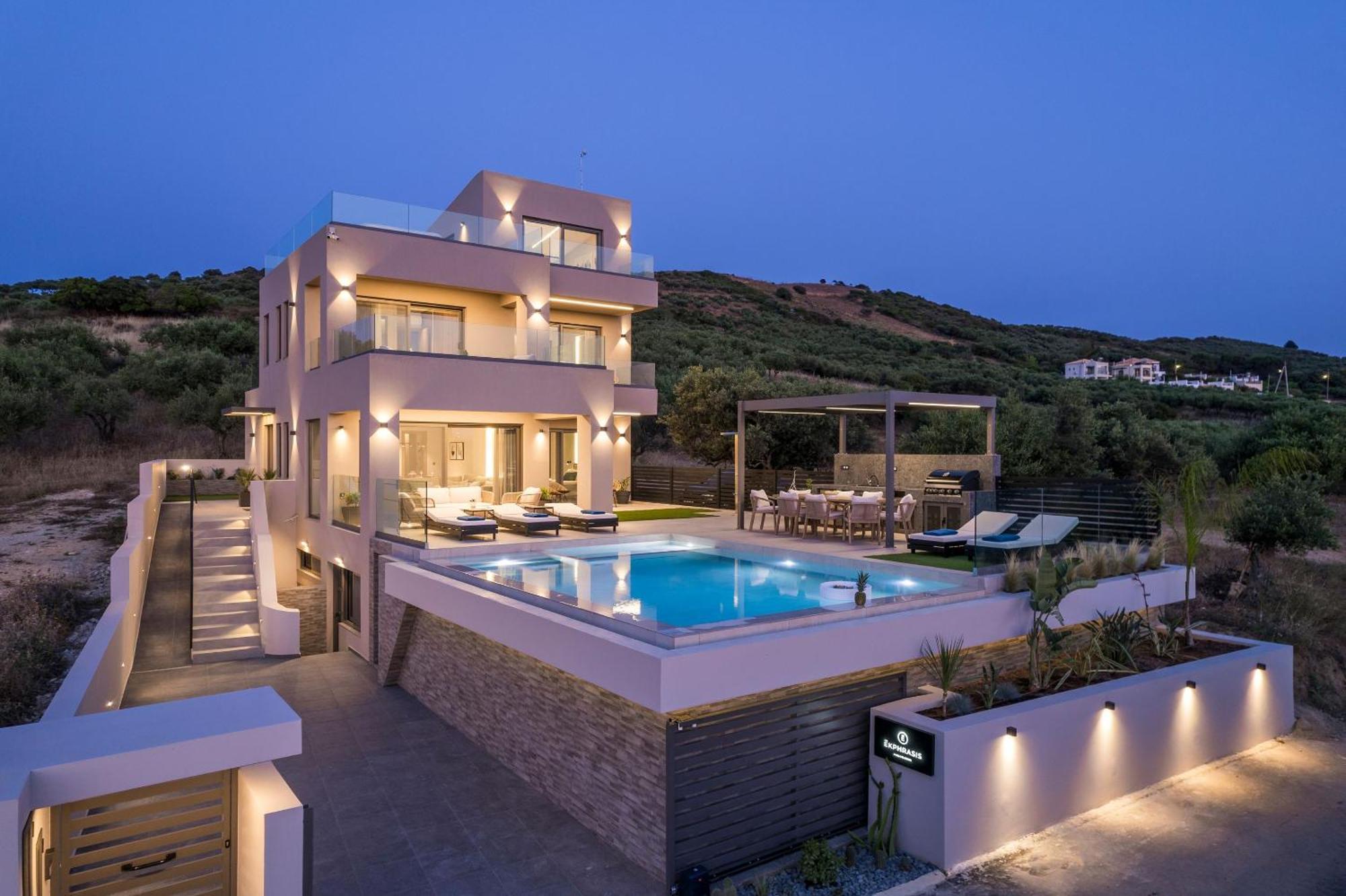 Villa Ekphrasis With Sea View And Jacuzzi Ravdhoúkha 外观 照片