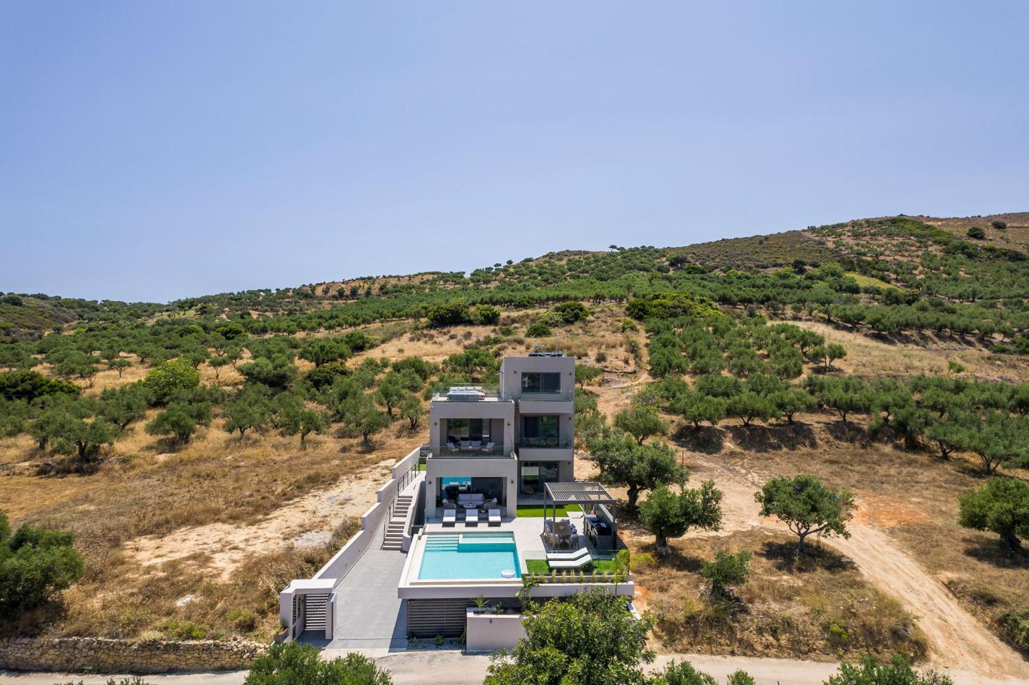 Villa Ekphrasis With Sea View And Jacuzzi Ravdhoúkha 外观 照片