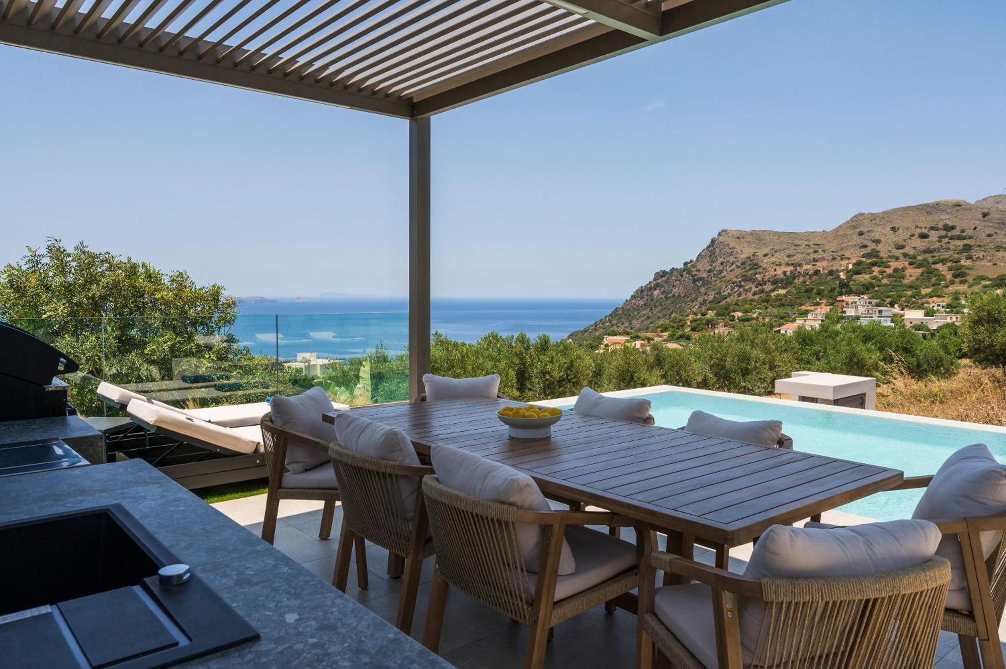 Villa Ekphrasis With Sea View And Jacuzzi Ravdhoúkha 外观 照片